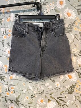 Hollister Washed Charcoal High-Rise Denim Shorts